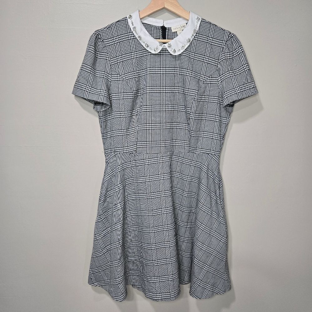 Maison Jules Black and White Checkered Mini Dress Size 10